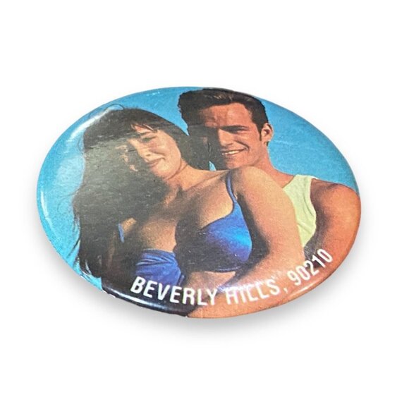 Vintage Beverly Hills 90210 Dylan Brenda Button Pin Luke Berry Shannon 1991 1.5 - Picture 2 of 3